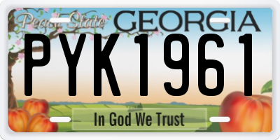 GA license plate PYK1961