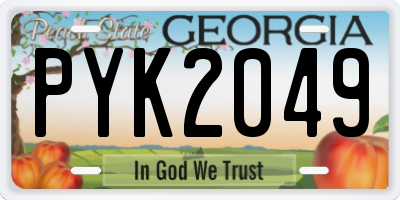 GA license plate PYK2049