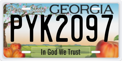 GA license plate PYK2097