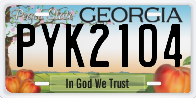 GA license plate PYK2104