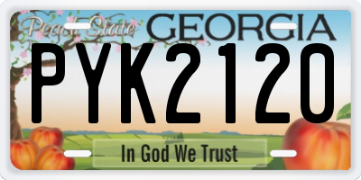 GA license plate PYK2120