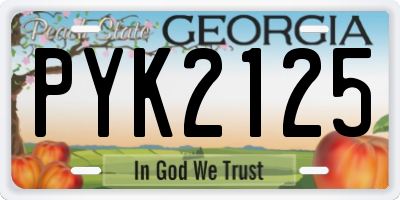 GA license plate PYK2125