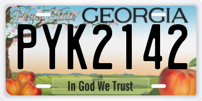 GA license plate PYK2142