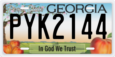 GA license plate PYK2144
