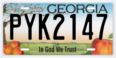GA license plate PYK2147