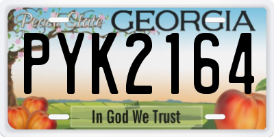GA license plate PYK2164