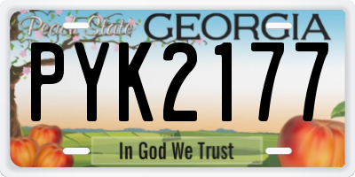 GA license plate PYK2177