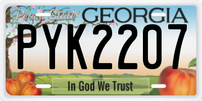 GA license plate PYK2207
