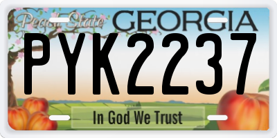 GA license plate PYK2237