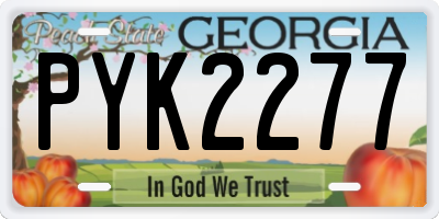 GA license plate PYK2277
