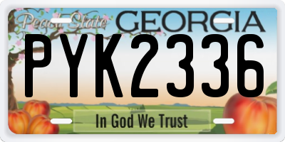 GA license plate PYK2336