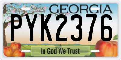 GA license plate PYK2376