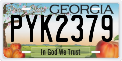 GA license plate PYK2379
