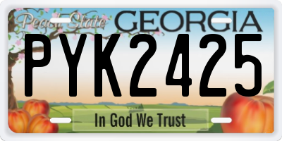 GA license plate PYK2425