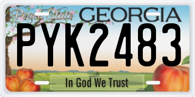 GA license plate PYK2483