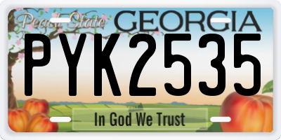 GA license plate PYK2535