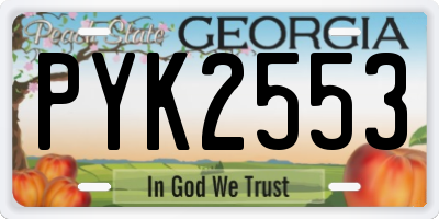 GA license plate PYK2553