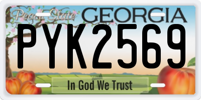 GA license plate PYK2569