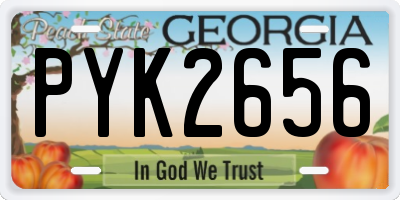 GA license plate PYK2656