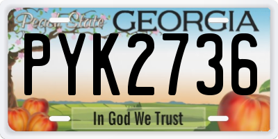 GA license plate PYK2736