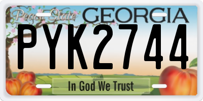 GA license plate PYK2744