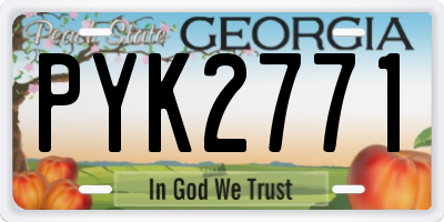 GA license plate PYK2771