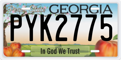 GA license plate PYK2775