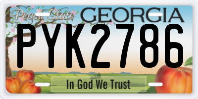 GA license plate PYK2786