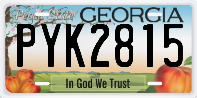 GA license plate PYK2815