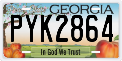 GA license plate PYK2864