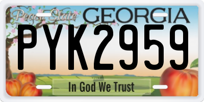 GA license plate PYK2959