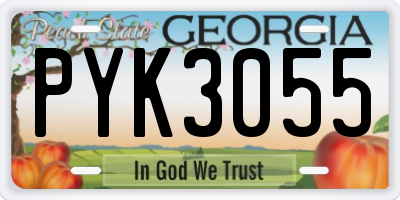 GA license plate PYK3055