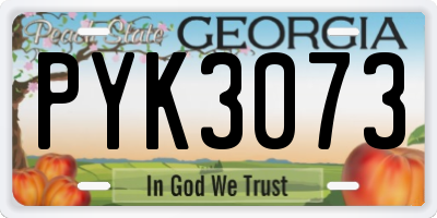 GA license plate PYK3073