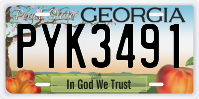 GA license plate PYK3491