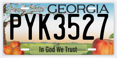 GA license plate PYK3527