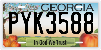 GA license plate PYK3588