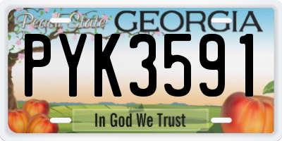 GA license plate PYK3591