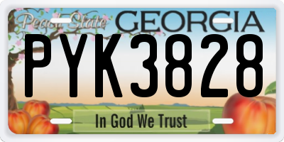 GA license plate PYK3828