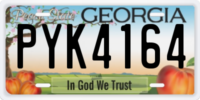 GA license plate PYK4164