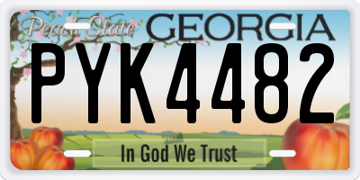 GA license plate PYK4482