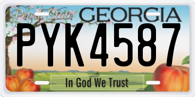 GA license plate PYK4587