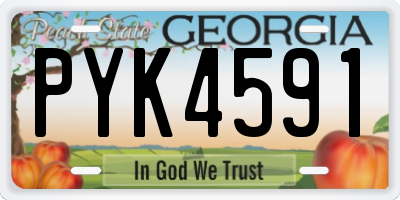 GA license plate PYK4591