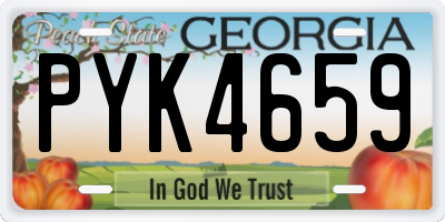 GA license plate PYK4659