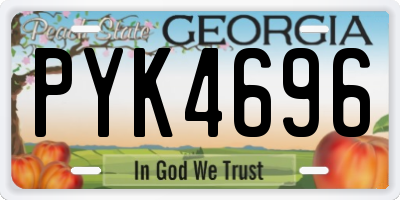 GA license plate PYK4696