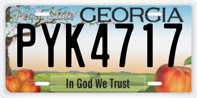 GA license plate PYK4717