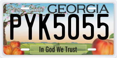GA license plate PYK5055