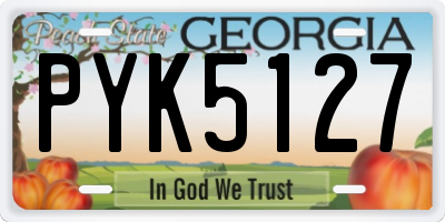 GA license plate PYK5127
