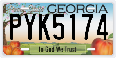 GA license plate PYK5174