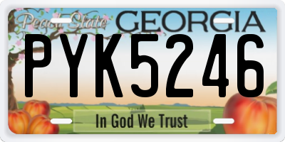 GA license plate PYK5246