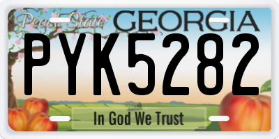GA license plate PYK5282